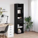 Highboard med skuffe Sort eg 45 x 42,5 x 185 cm Konstrueret træ