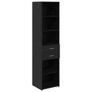 Highboard med skuffe Sort eg 45 x 42,5 x 185 cm Konstrueret træ