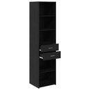 Highboard med skuffe Sort eg 45 x 42,5 x 185 cm Konstrueret træ