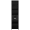 Highboard med skuffe Sort eg 45 x 42,5 x 185 cm Konstrueret træ