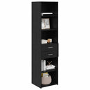 Highboard med skuffe Sort eg 45 x 42,5 x 185 cm Konstrueret træ