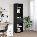 Highboard med skuffe Sort eg 50 x 42,5 x 185 cm Konstrueret træ