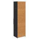 Highboard med skuffe Sort eg 50 x 42,5 x 185 cm Konstrueret træ