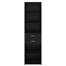Highboard med skuffe Sort eg 50 x 42,5 x 185 cm Konstrueret træ