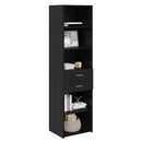 Highboard med skuffe Sort eg 50 x 42,5 x 185 cm Konstrueret træ
