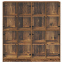 Highboard 2 pcs Gammelt træ 68 x 37 x 142 cm Konstrueret træ