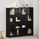 Highboard 2 pcs Sort eg 68 x 37 x 142 cm Konstrueret træ