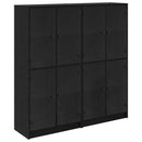 Highboard 2 pcs Sort eg 68 x 37 x 142 cm Konstrueret træ