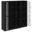 Highboard 2 pcs Sort eg 68 x 37 x 142 cm Konstrueret træ