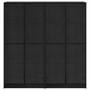 Highboard 2 pcs Sort eg 68 x 37 x 142 cm Konstrueret træ