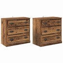 Sideboards med skuffe 2 pcs Gammelt træ 70 x 35,5 x 67,5 cm