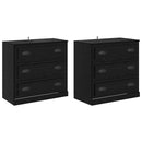 Sideboards 2 pcs Sort eg 70 x 35,5 x 67,5 cm Konstrueret træ