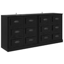 Sideboards 2 pcs Sort eg 70 x 35,5 x 67,5 cm Konstrueret træ