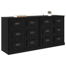 Sideboards 2 pcs Sort eg 70 x 35,5 x 67,5 cm Konstrueret træ