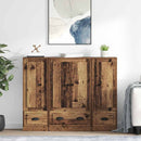 Highboard med skuffe 3 pcs Gammelt træ Konstrueret træ