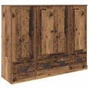 Highboard med skuffe 3 pcs Gammelt træ Konstrueret træ