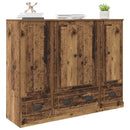 Highboard med skuffe 3 pcs Gammelt træ Konstrueret træ