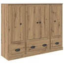 Highboard med skuffe 3 pcs Artisan Egetræ Konstrueret træ