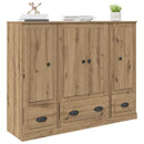 Highboard med skuffe 3 pcs Artisan Egetræ Konstrueret træ
