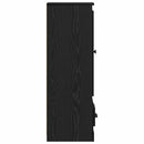 Highboard med skuffe 3 pcs Sort eg Konstrueret træ