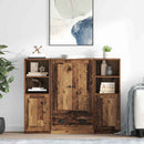 Highboard med skuffe 3 pcs Gammelt træ Konstrueret træ