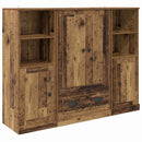 Highboard med skuffe 3 pcs Gammelt træ Konstrueret træ