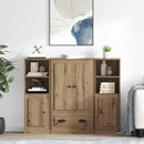 Highboard med skuffe 3 pcs Artisan Egetræ Konstrueret træ