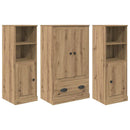 Highboard med skuffe 3 pcs Artisan Egetræ Konstrueret træ