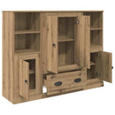 Highboard med skuffe 3 pcs Artisan Egetræ Konstrueret træ
