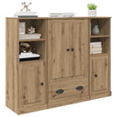 Highboard med skuffe 3 pcs Artisan Egetræ Konstrueret træ