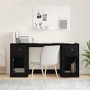 Skrivebord med skab Sort eg 154,5 x 50 x 75 cm Konstrueret træ
