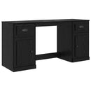 Skrivebord med skab Sort eg 154,5 x 50 x 75 cm Konstrueret træ