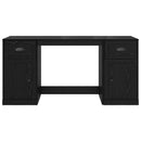 Skrivebord med skab Sort eg 154,5 x 50 x 75 cm Konstrueret træ