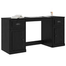 Skrivebord med skab Sort eg 154,5 x 50 x 75 cm Konstrueret træ