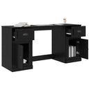Skrivebord med skab Sort eg 154,5 x 50 x 75 cm Konstrueret træ