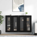 Væggeskabe 2 pcs Sort eg 69,5 x 34 x 90 cm Konstrueret træ