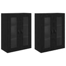 Væggeskabe 2 pcs Sort eg 69,5 x 34 x 90 cm Konstrueret træ