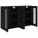 Væggeskabe 2 pcs Sort eg 69,5 x 34 x 90 cm Konstrueret træ