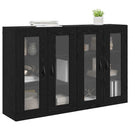 Væggeskabe 2 pcs Sort eg 69,5 x 34 x 90 cm Konstrueret træ