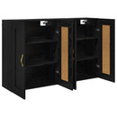Væghængt skab 2 pcs Sort eg 69,5 x 34 x 90 cm Konstrueret træ