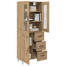 Highboard Artisan Egetræ 69,5 x 34 x 90 cm Konstrueret træ