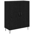 Highboard Hvid og Sort Eg 69,5 x 34 x 180 cm Konstrueret træ