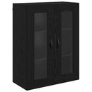 Highboard Hvid og Sort Eg 69,5 x 34 x 180 cm Konstrueret træ
