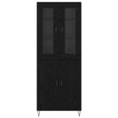 Highboard Hvid og Sort Eg 69,5 x 34 x 180 cm Konstrueret træ