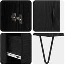 Highboard med skuffe Sort eg 69,5 x 34 x 90 cm Konstrueret træ