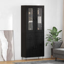 Highboard med skuffe Sort eg 69,5 x 34 x 90 cm Konstrueret træ
