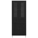 Highboard med skuffe Sort eg 69,5 x 34 x 90 cm Konstrueret træ