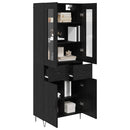 Highboard med skuffe Sort eg 69,5 x 34 x 90 cm Konstrueret træ