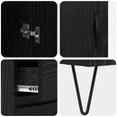 Highboard med skuffe Sort eg 69,5 x 34 x 90 cm Konstrueret træ