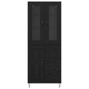 Highboard med skuffe Sort eg 69,5 x 34 x 90 cm Konstrueret træ